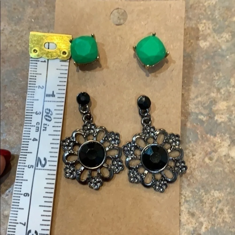 💐5/25 faceted stone stud crystal drop dangle